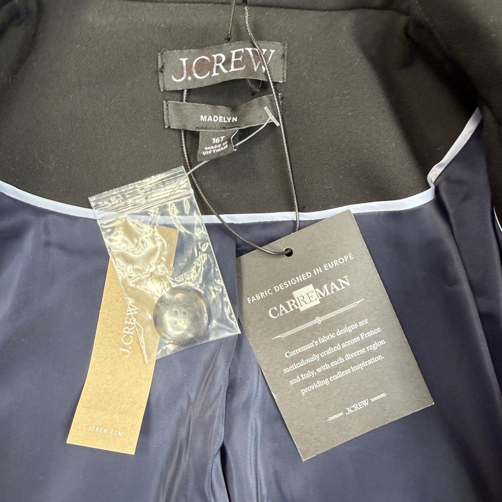 J.Crew Womens Size 16T Madelyn 4 Season Stretch Blazer Black Carreman NWT CD072 - Picture 6 of 12
